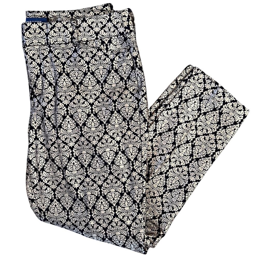 Old Navy Metallic Gold Pixie Midrise Crop Cotton Patterned Jeans/Pants